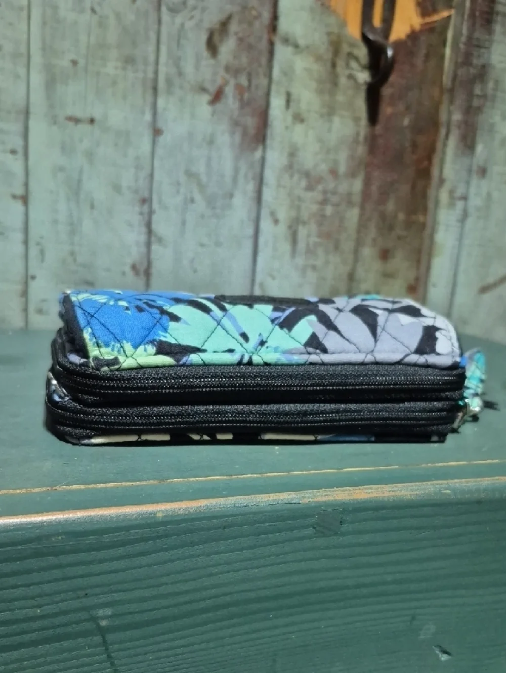 Vera Bradley Quilted Floral Wristlet in Blue, Turquoise, Black, Gray - Picture 7 of 7